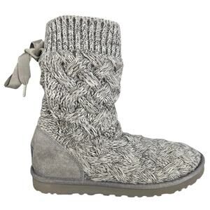 UGG Women’s Isla Grey Knit Slouchy Winter Boots Size US 8